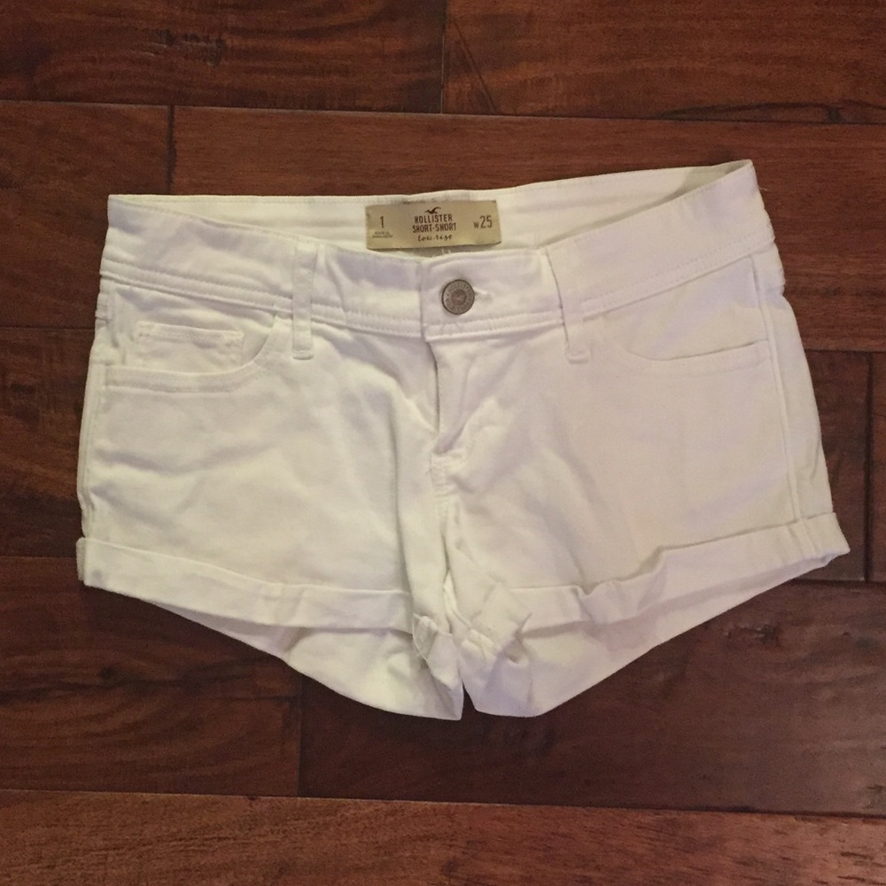 White hollister jean shorts